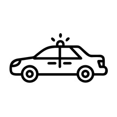 Police Car Icon for Law Enforcement and Security Themes