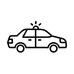 Police Car Icon for Law Enforcement and Security Themes
