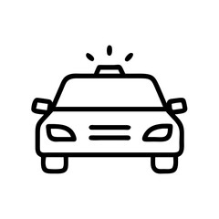 Police Car Icon for Law Enforcement and Security Themes