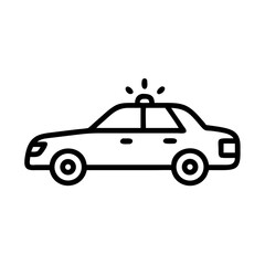 Police Car Icon for Law Enforcement and Security Themes