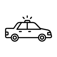 Police Car Icon for Law Enforcement and Security Themes