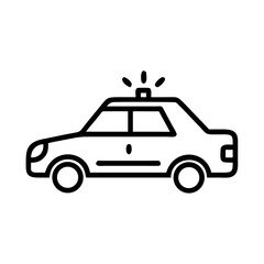 Police Car Icon for Law Enforcement and Security Themes