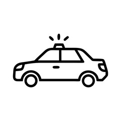 Police Car Icon for Law Enforcement and Security Themes