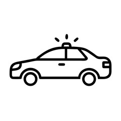 Police Car Icon for Law Enforcement and Security Themes
