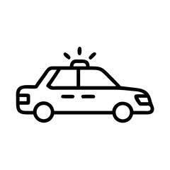 Police Car Icon for Law Enforcement and Security Themes