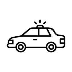 Police Car Icon for Law Enforcement and Security Themes