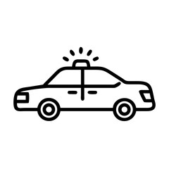 Police Car Icon for Law Enforcement and Security Themes