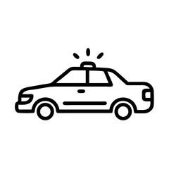 Police Car Icon for Law Enforcement and Security Themes