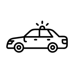 Obraz premium Police Car Icon for Law Enforcement and Security Themes