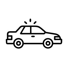 Police Car Icon for Law Enforcement and Security Themes