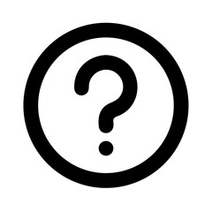 Question Mark in Circle Representing Help or Support Icon Design