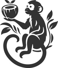 Silhouette of a monkey animal