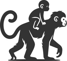 Silhouette of a monkey animal