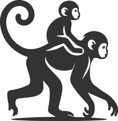 Obraz premium Silhouette of a monkey animal