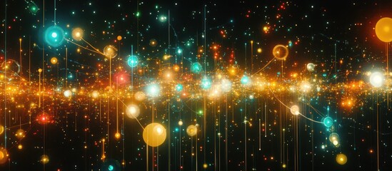 Fototapeta premium Cosmic Network vibrant energy flow, abstract background, tech concept