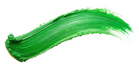 Artistic green paint smear isolated on white background, perfect for design overlays and creative artworks