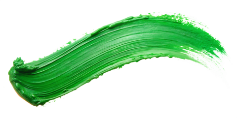 Artistic green paint smear isolated on white background, perfect for design overlays and creative artworks