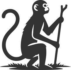 Silhouette of a monkey animal