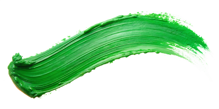 Artistic green paint smear isolated on white background, perfect for design overlays and creative artworks