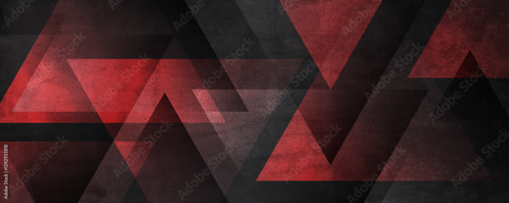 Poster black red rough grunge abstract background overlap layer on dark space with triangles effect decorat