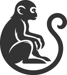 Silhouette of a monkey animal
