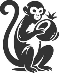 Silhouette of a monkey animal