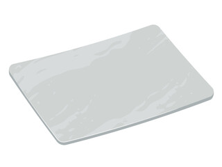 和風の四角いグレーの皿のイラスト