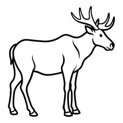 Minimalist Moose One-Line Vector Art