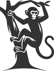 Silhouette of a monkey animal