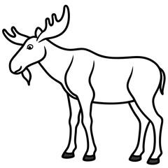 Minimalist Moose One-Line Vector Art