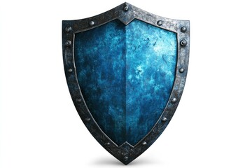 IT digital shield symbolizes cyber security attack protection isolated on white background, hd, realistic