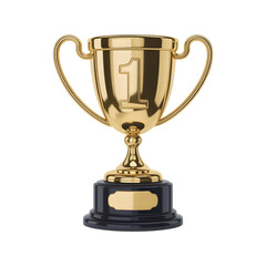Golden Glory: A meticulously rendered golden trophy sits proudly, symbolizing victory and achievement. Its detailed design showcases a number "1".
