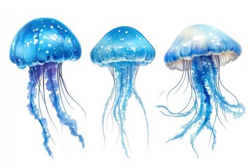 Fototapeta premium jellyfish isolated on white background, hd, realistic 