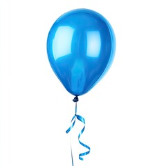 Vibrant blue balloon with ribbon