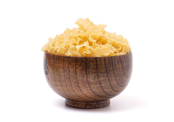 Uncooked Dry Mini Lasagna Noodles on a White Background