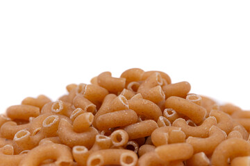 Whole Grain Multigrain Macaroni Pasta Isolated on a White Background