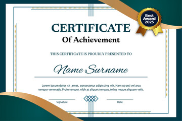 Vector modern employee of the month excellence certificate