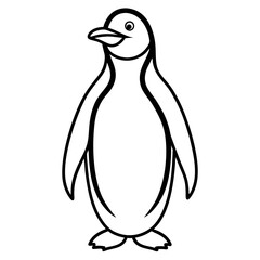 Minimalist Penguin One Line Vector Art