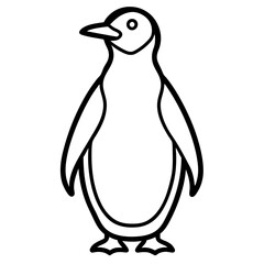 Minimalist Penguin One Line Vector Art