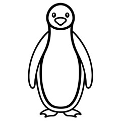 Minimalist Penguin One Line Vector Art
