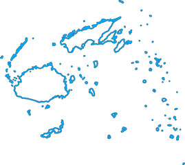 Fototapeta premium Fiji map transparent with sky blue color and black outline vector illustration