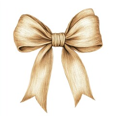 Elegant tan ribbon bow