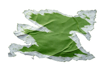 Peeled green paper poster texture with jagged edge