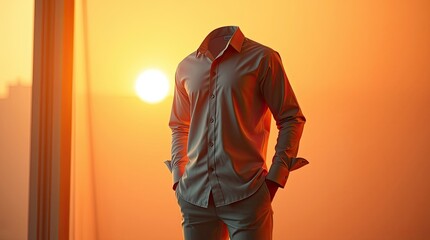 An Invisible Body Is Wearing Formal Business Attire With Sunlight