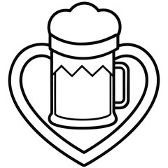 Isolated mug and glass of beer with foam and transparent liquid