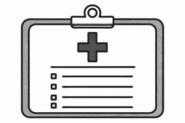 Medical Clipboard With Checklist And Plus Sign Healthcare Illustration Vector