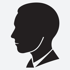 a man side profile silhouette vector art illustration, male head silhouette
