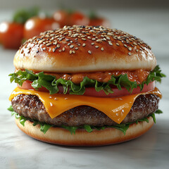 hamburger on a white background