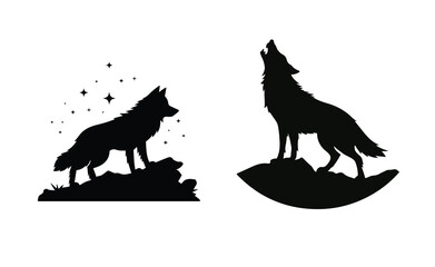 
Wolf silhouette vector illustration