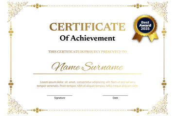 Vintage achievement certificate 
